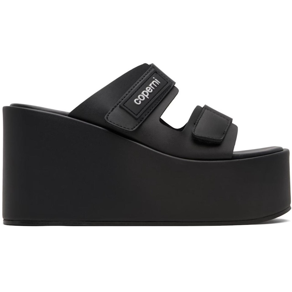 Coperni Black Patch Wedge Sandals